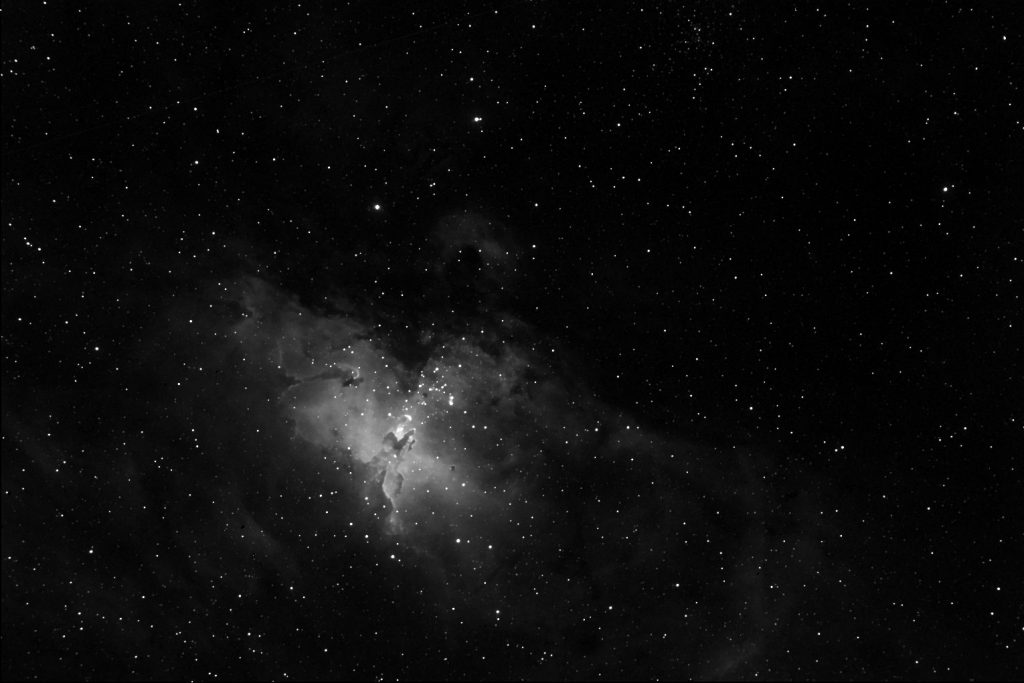 Molekülwolke und Sternentstehungsgebiet M16, alte H-alpha Aufnahme aus 2003